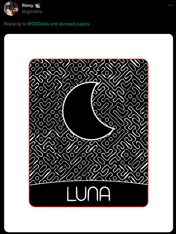Winning LUNA case etching design