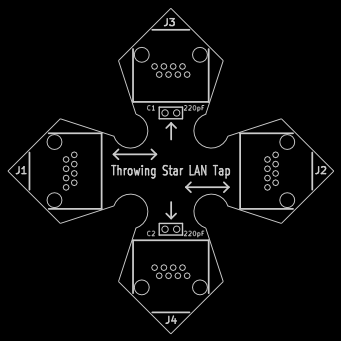 Throwing Star LAN Tap assembly diagram